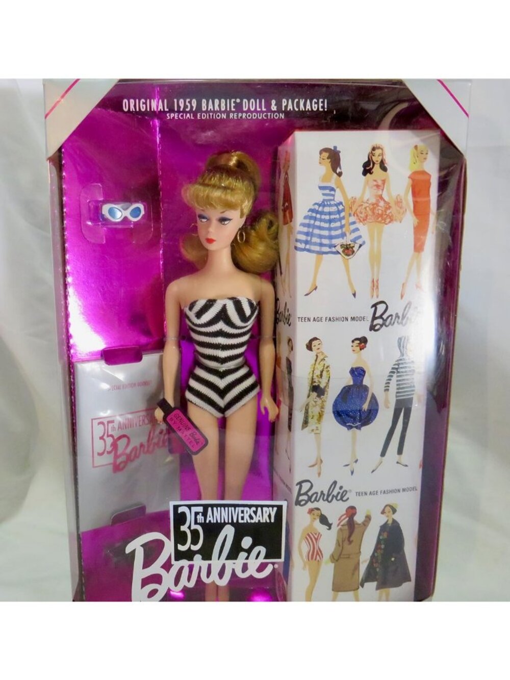 Original 1959 Blonde Barbie Doll 35th Anniversary Special Edition REPRODUCTION